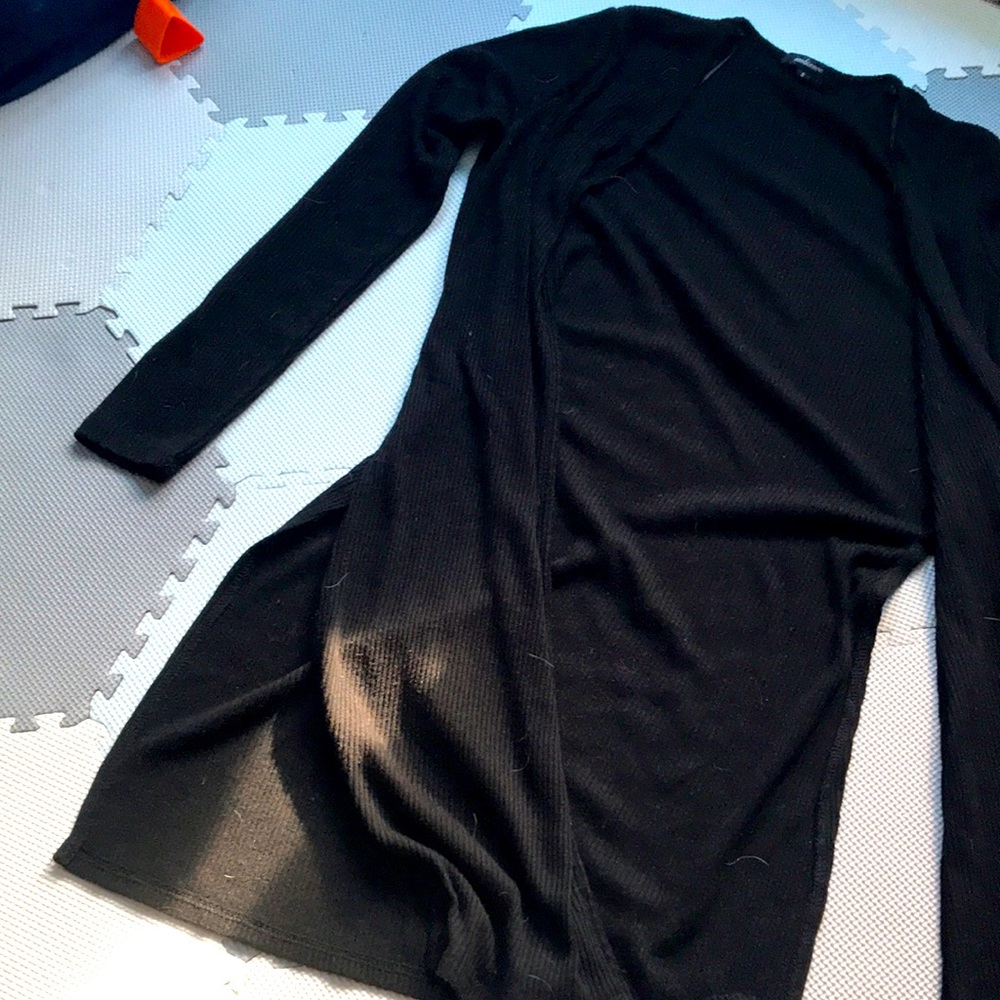 Fashion Nova Black Ribbed Cardigan